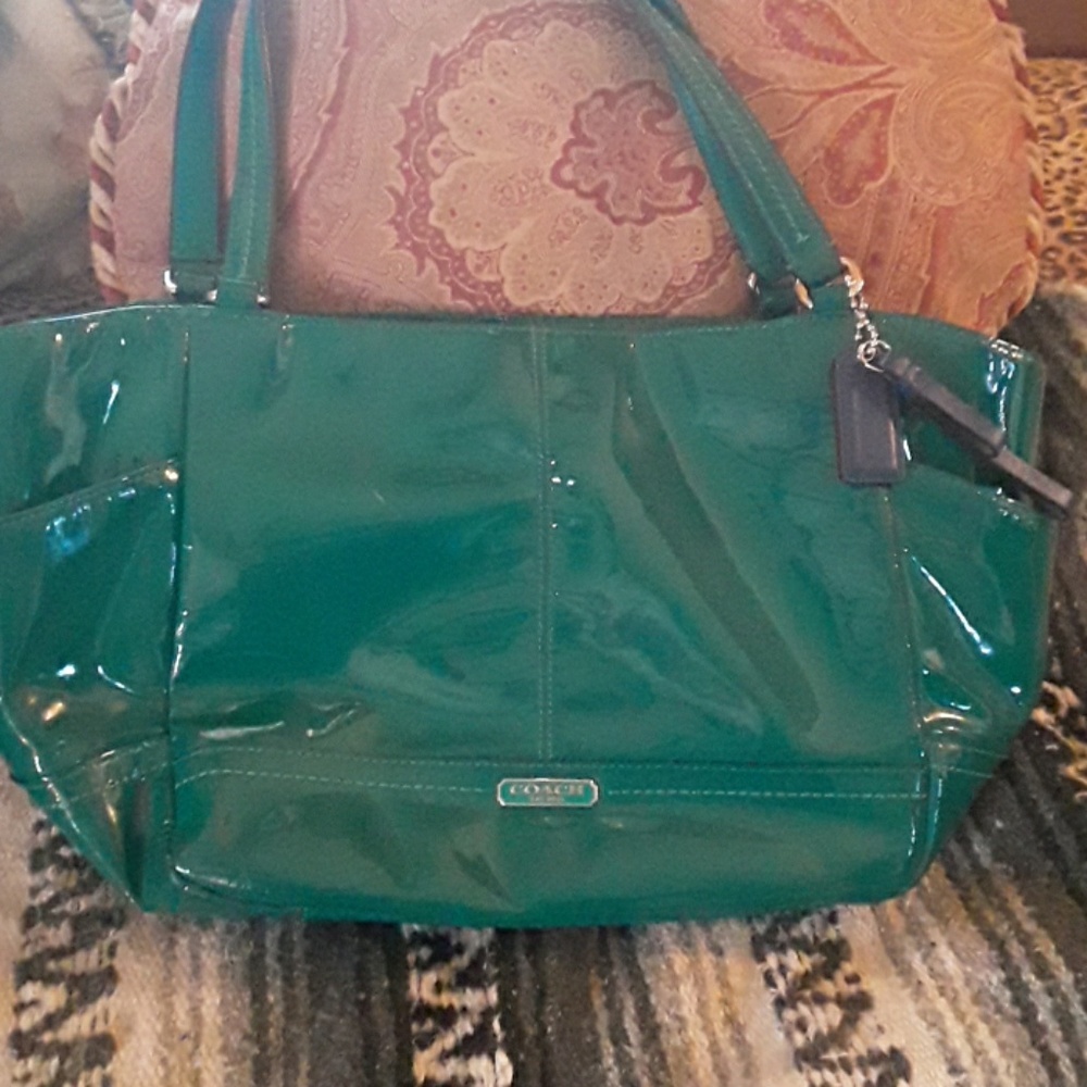 Women's. teal coach purse